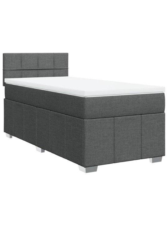 Box spring postel s matrací tmavě šedá 90x190 cm textil