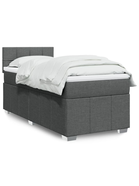 Box spring postel s matrací tmavě šedá 90x190 cm textil