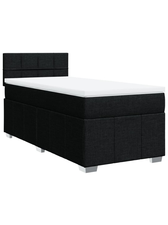 Box spring postel s matrací černá 90x190 cm textil
