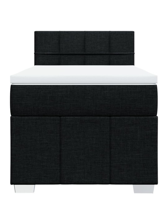 Box spring postel s matrací černá 90x190 cm textil