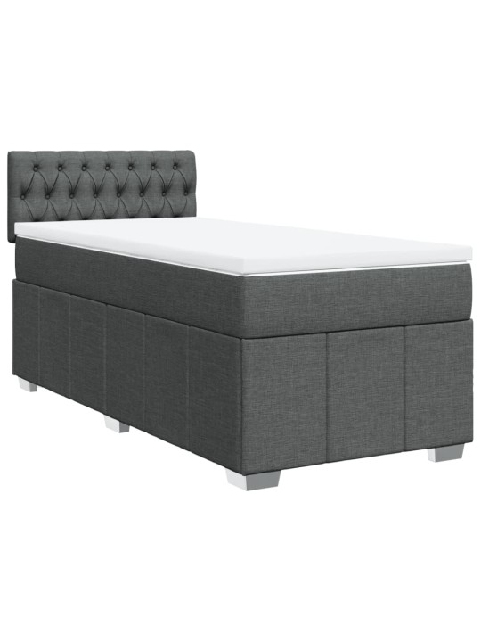 Box spring postel s matrací tmavě šedá 90x190 cm textil