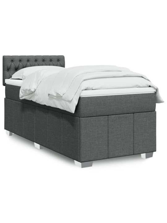Box spring postel s matrací tmavě šedá 90x190 cm textil