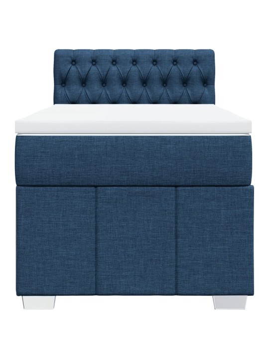 Box spring postel s matrací modrá 90x190 cm textil