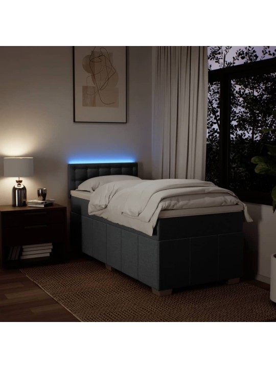 Box spring postel s matrací tmavě šedá 90x190 cm textil