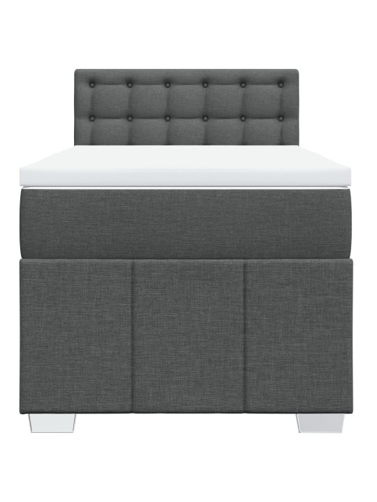 Box spring postel s matrací tmavě šedá 90x190 cm textil
