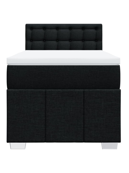 Box spring postel s matrací černá 90x190 cm textil