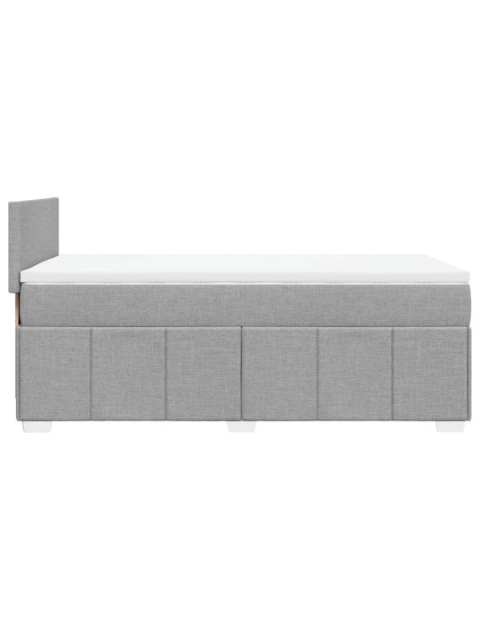 Box spring postel s matrací světle šedá 90x200 cm textil