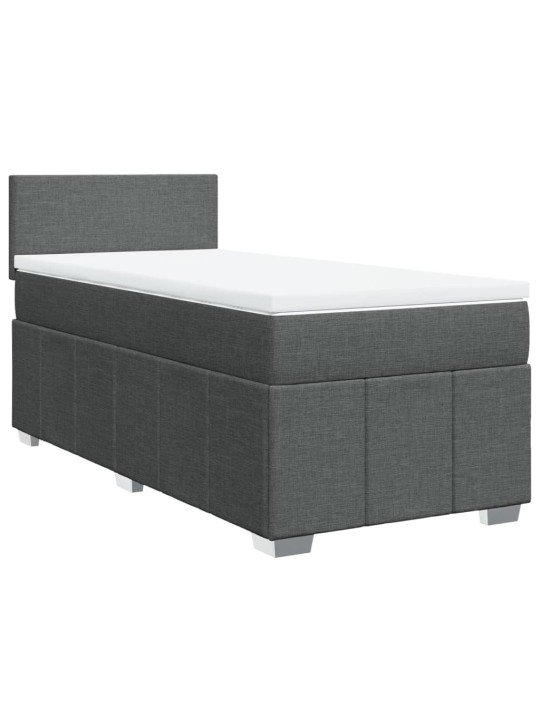 Box spring postel s matrací tmavě šedá 90x200 cm textil