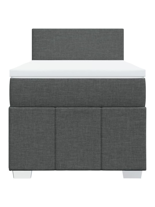 Box spring postel s matrací tmavě šedá 90x200 cm textil