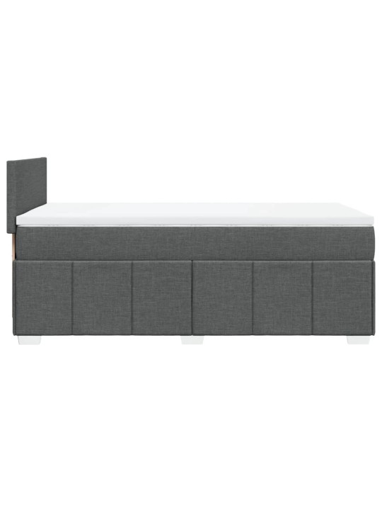 Box spring postel s matrací tmavě šedá 90x200 cm textil