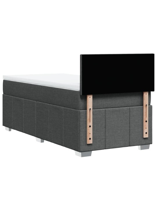 Box spring postel s matrací tmavě šedá 90x200 cm textil