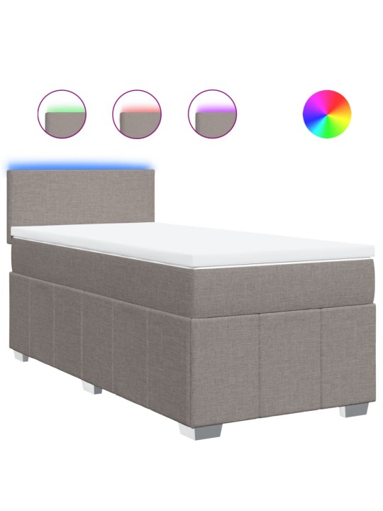 Box spring postel s matrací taupe 90x200 cm textil