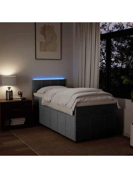Box spring postel s matrací světle šedá 90x200 cm textil
