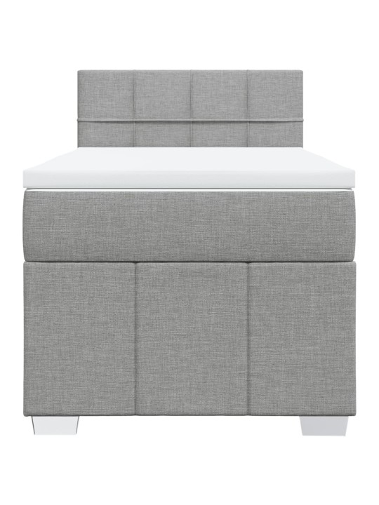 Box spring postel s matrací světle šedá 90x200 cm textil
