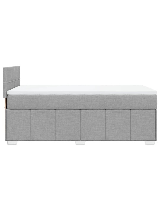 Box spring postel s matrací světle šedá 90x200 cm textil