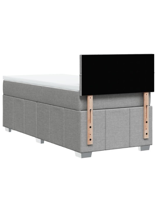 Box spring postel s matrací světle šedá 90x200 cm textil