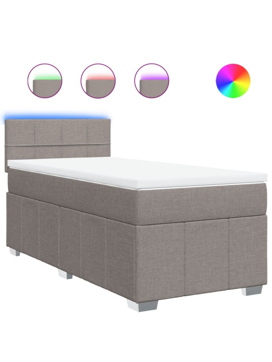 Box spring postel s matrací taupe 90x200 cm textil