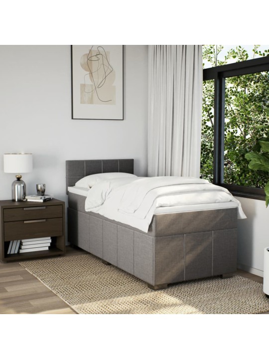 Box spring postel s matrací taupe 90x200 cm textil