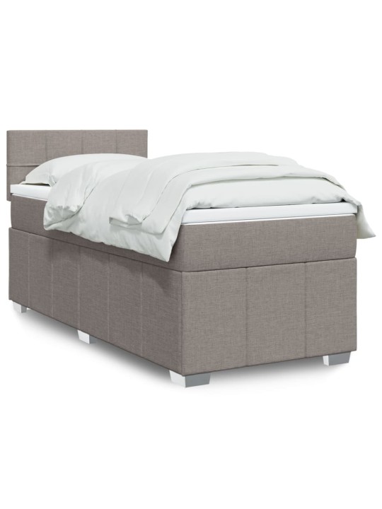 Box spring postel s matrací taupe 90x200 cm textil