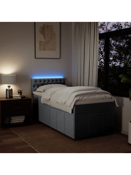 Box spring postel s matrací světle šedá 90x200 cm textil