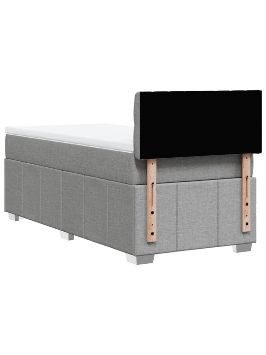Box spring postel s matrací světle šedá 90x200 cm textil