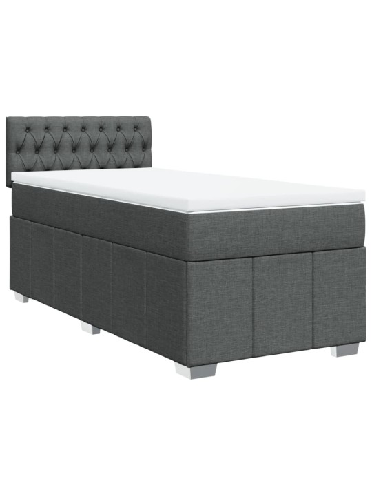 Box spring postel s matrací tmavě šedá 90x200 cm textil