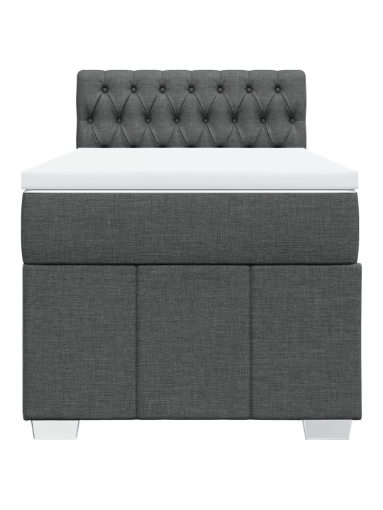 Box spring postel s matrací tmavě šedá 90x200 cm textil
