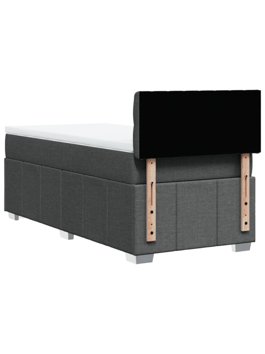 Box spring postel s matrací tmavě šedá 90x200 cm textil