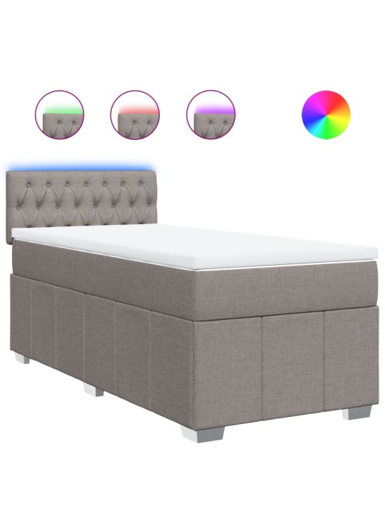 Box spring postel s matrací taupe 90x200 cm textil