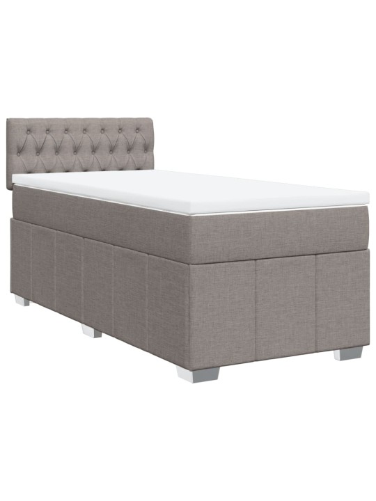 Box spring postel s matrací taupe 90x200 cm textil