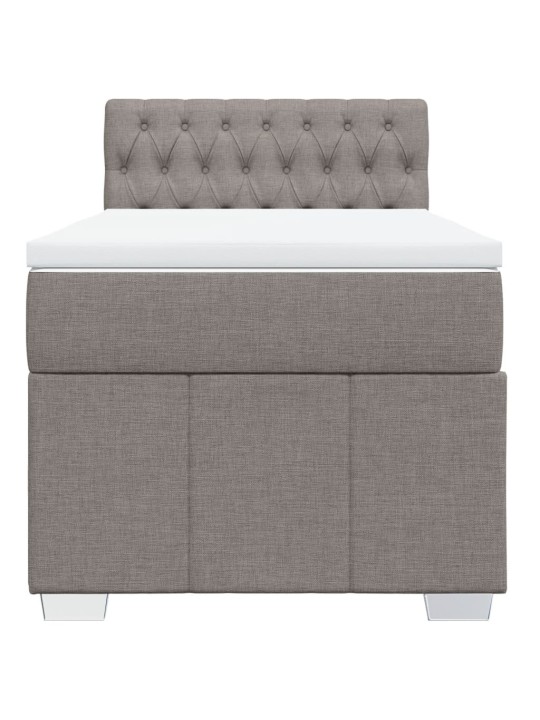 Box spring postel s matrací taupe 90x200 cm textil