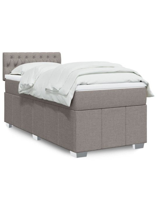 Box spring postel s matrací taupe 90x200 cm textil