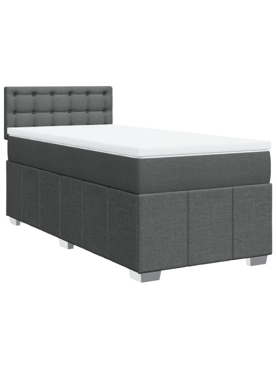 Box spring postel s matrací tmavě šedá 90x200 cm textil