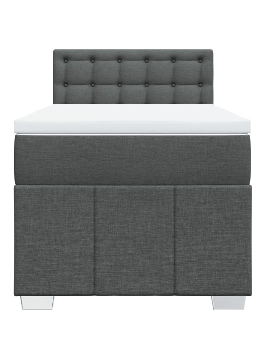 Box spring postel s matrací tmavě šedá 90x200 cm textil