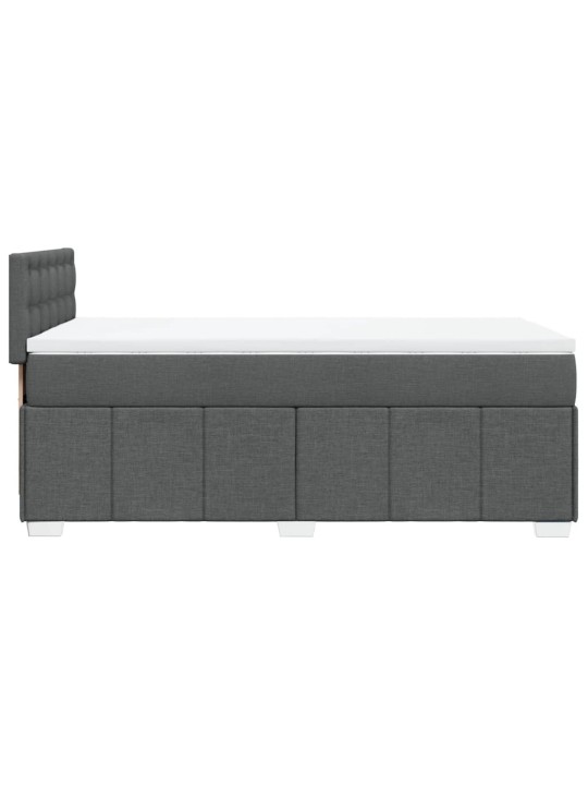 Box spring postel s matrací tmavě šedá 90x200 cm textil