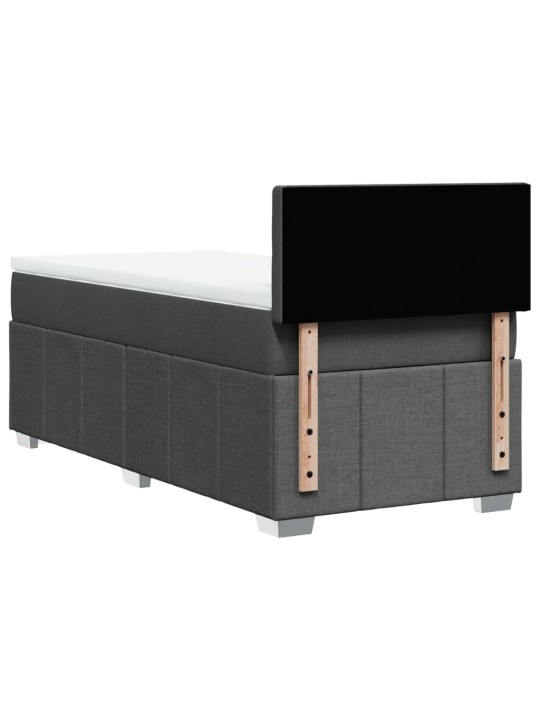 Box spring postel s matrací tmavě šedá 90x200 cm textil