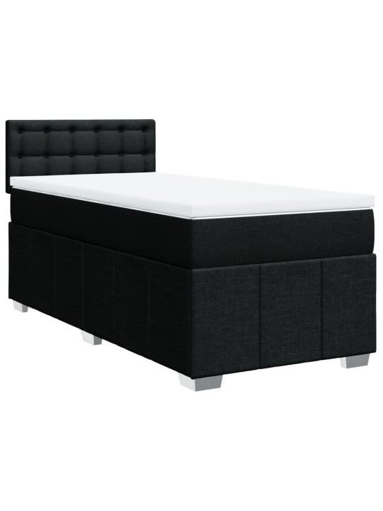 Box spring postel s matrací černá 90x200 cm textil