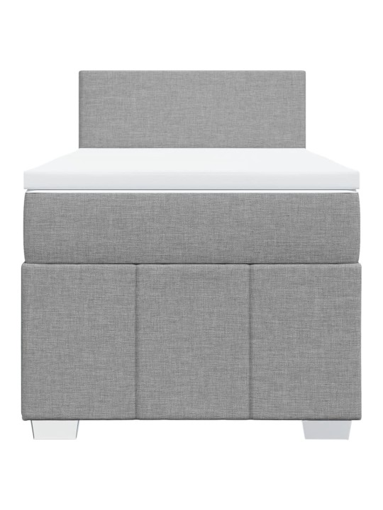Box spring postel s matrací světle šedý 100 x 200 cm textil