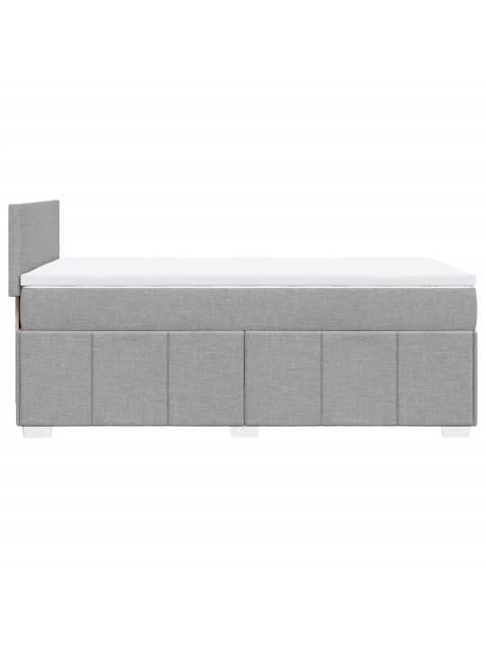 Box spring postel s matrací světle šedý 100 x 200 cm textil