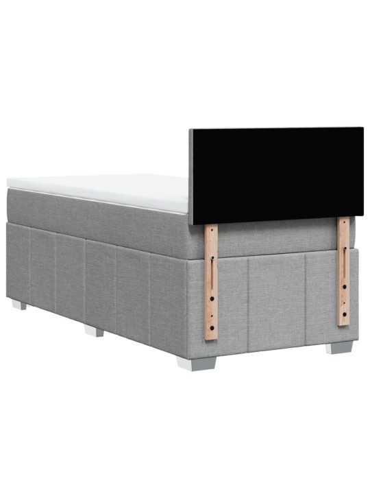 Box spring postel s matrací světle šedý 100 x 200 cm textil