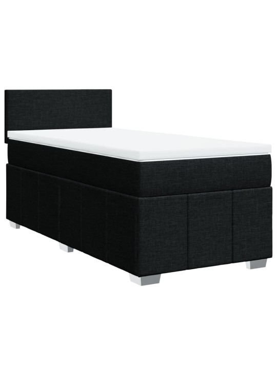 Box spring postel s matrací černá 100 x 200 cm textil