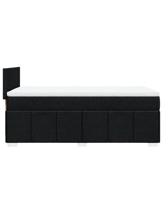 Box spring postel s matrací černá 100 x 200 cm textil