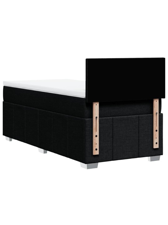 Box spring postel s matrací černá 100 x 200 cm textil
