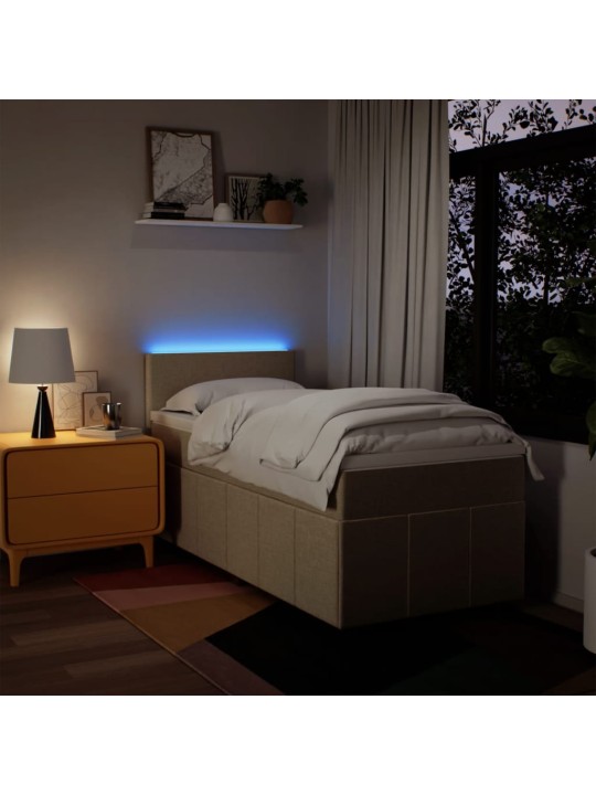 Box spring postel s matrací krémová 100 x 200 cm textil