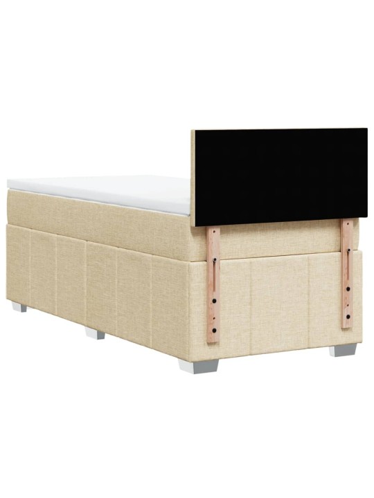 Box spring postel s matrací krémová 100 x 200 cm textil