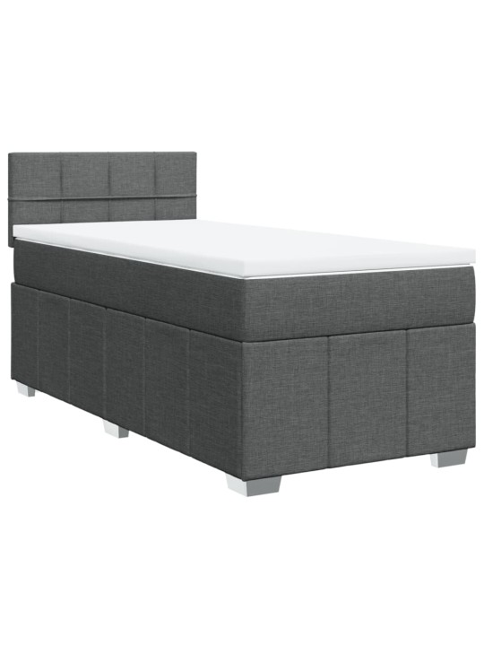 Box spring postel s matrací tmavě šedá 100 x 200 cm textil