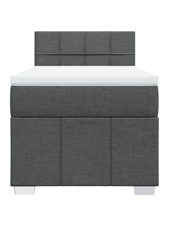 Box spring postel s matrací tmavě šedá 100 x 200 cm textil