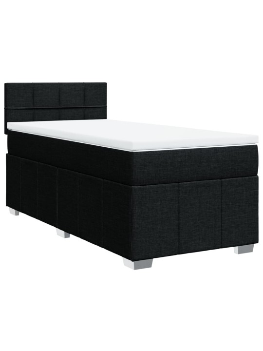 Box spring postel s matrací černá 100 x 200 cm textil