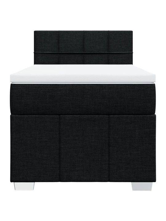 Box spring postel s matrací černá 100 x 200 cm textil
