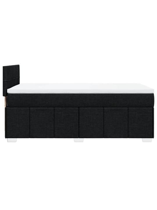 Box spring postel s matrací černá 100 x 200 cm textil